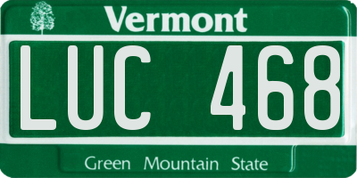 VT license plate LUC468