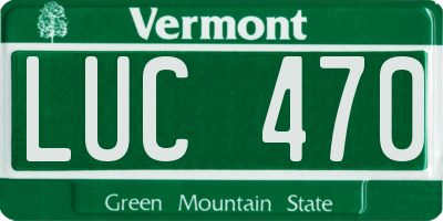 VT license plate LUC470