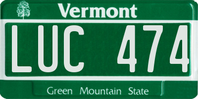 VT license plate LUC474