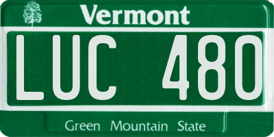 VT license plate LUC480