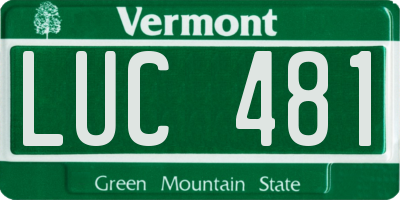VT license plate LUC481