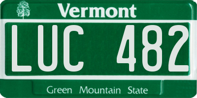 VT license plate LUC482