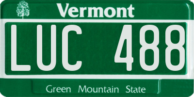 VT license plate LUC488
