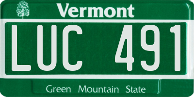 VT license plate LUC491