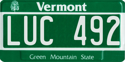 VT license plate LUC492
