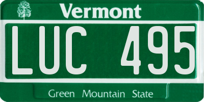 VT license plate LUC495
