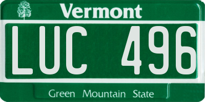 VT license plate LUC496