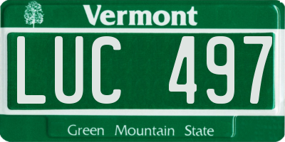 VT license plate LUC497