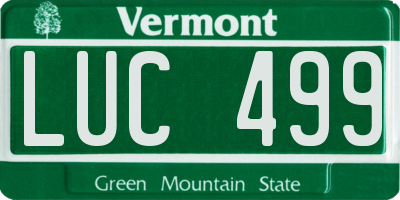 VT license plate LUC499
