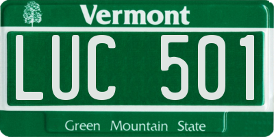 VT license plate LUC501