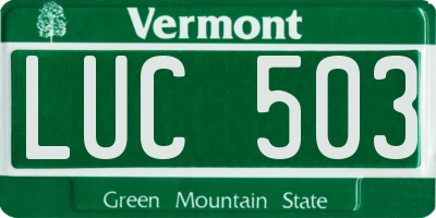 VT license plate LUC503