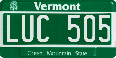 VT license plate LUC505