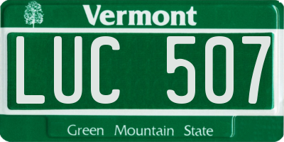 VT license plate LUC507