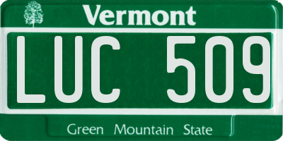 VT license plate LUC509