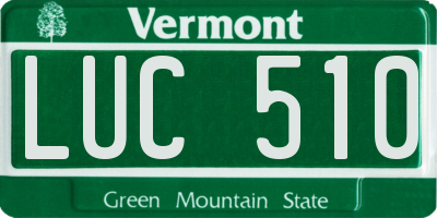 VT license plate LUC510