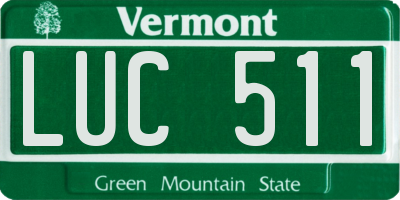 VT license plate LUC511