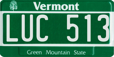 VT license plate LUC513