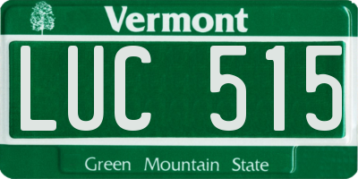 VT license plate LUC515
