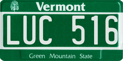 VT license plate LUC516