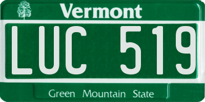 VT license plate LUC519