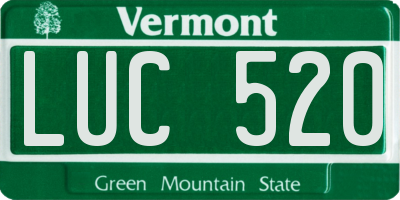 VT license plate LUC520