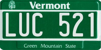 VT license plate LUC521