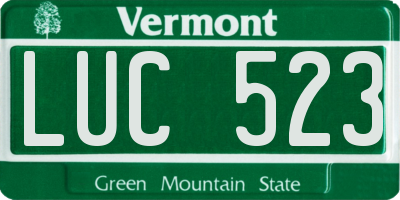 VT license plate LUC523