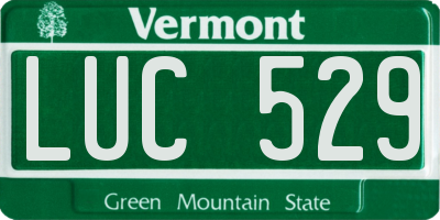 VT license plate LUC529