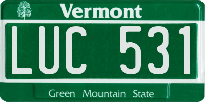 VT license plate LUC531
