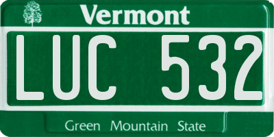 VT license plate LUC532