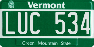 VT license plate LUC534