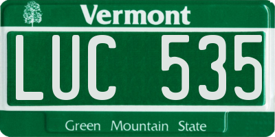 VT license plate LUC535