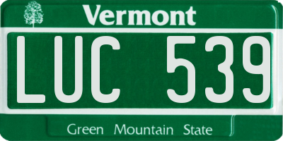 VT license plate LUC539