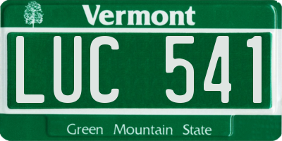 VT license plate LUC541