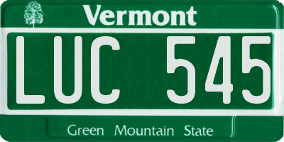 VT license plate LUC545