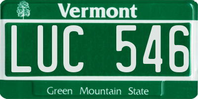 VT license plate LUC546