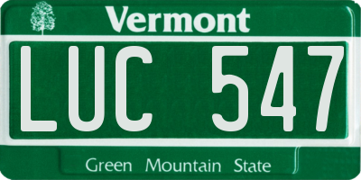 VT license plate LUC547