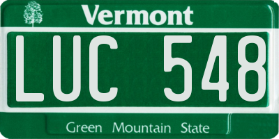 VT license plate LUC548