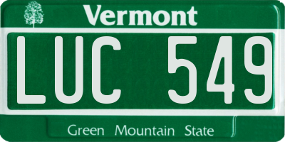 VT license plate LUC549