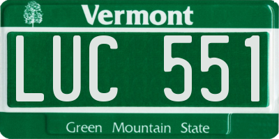VT license plate LUC551