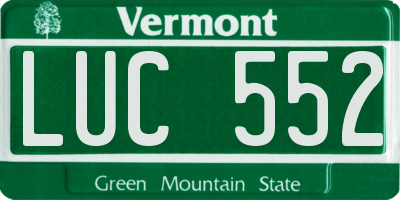 VT license plate LUC552