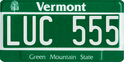VT license plate LUC555