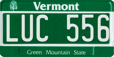VT license plate LUC556