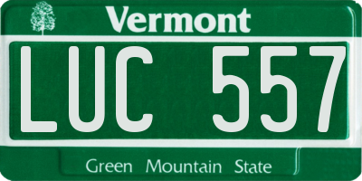 VT license plate LUC557