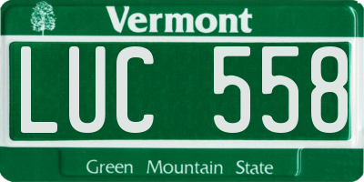 VT license plate LUC558