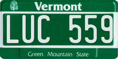 VT license plate LUC559