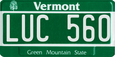 VT license plate LUC560