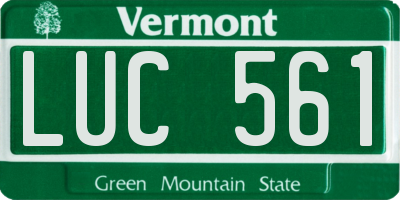 VT license plate LUC561