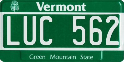 VT license plate LUC562
