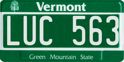 VT license plate LUC563